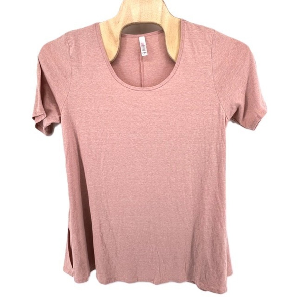 LuLaRoe Perfect T Womens 2XL Rose Pink Heathered Short Sleeve Swing Top NWT
